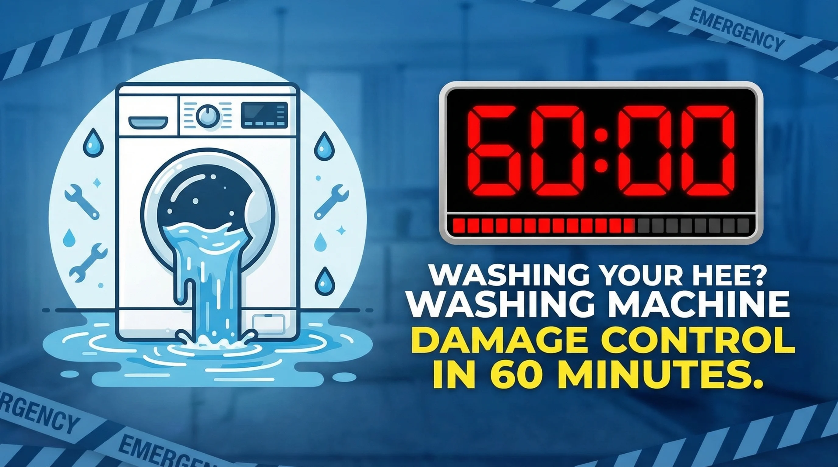 Washing Machine Flooded Your House: Damage Control in 60 Minutes