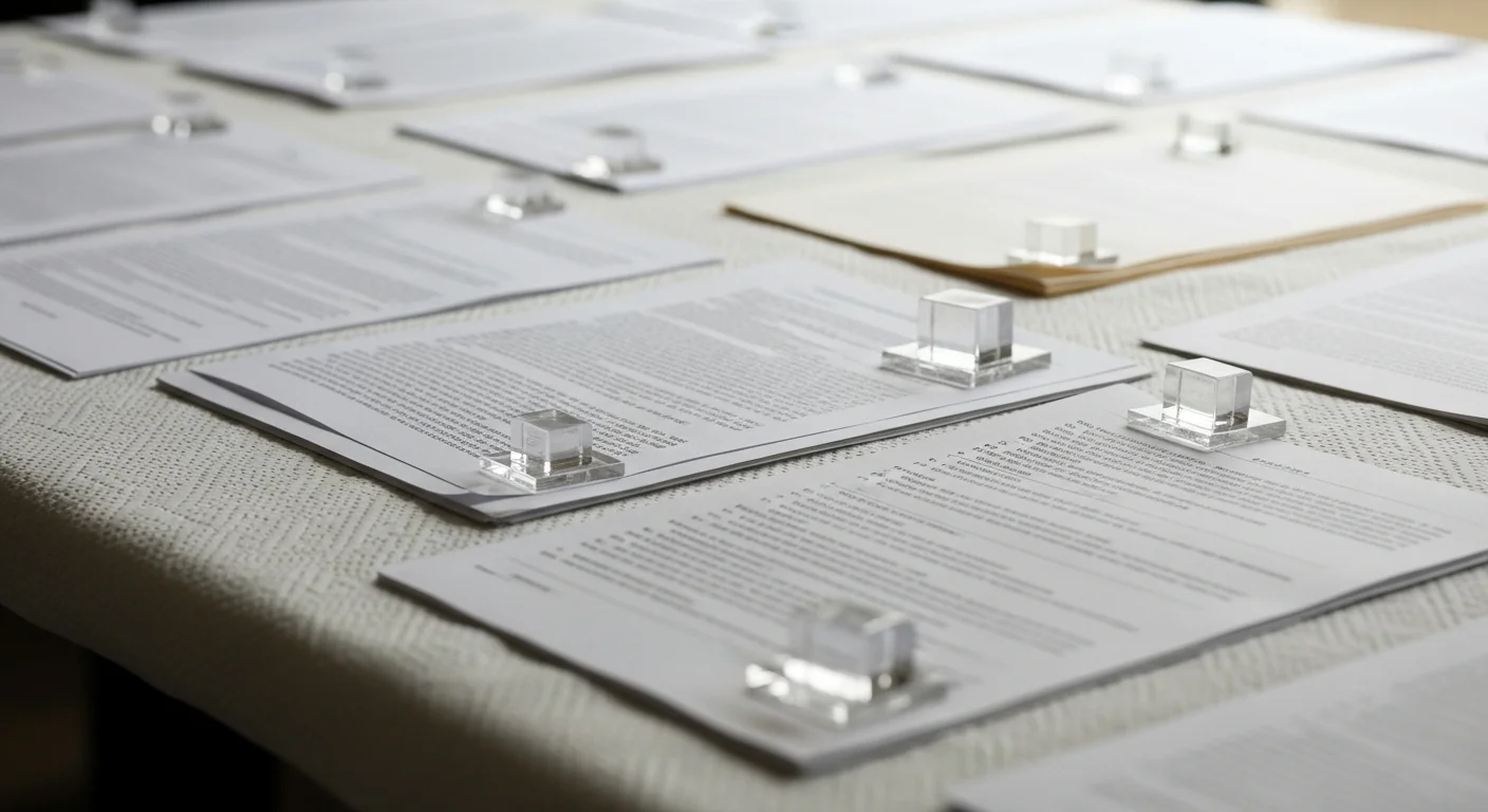 Water-damaged paper documents laid flat to air dry on clean white absorbent paper towels
